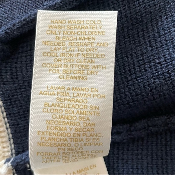 Kate Spade Mayson Wool Sweater Jacket in Midnight Navy and Cream Size 8 - Picture 8 of 10